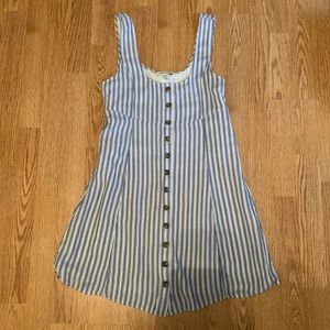 American Eagle Blue/White Striped Button Down Mini Dress